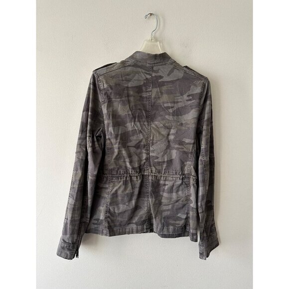 Express Xs Camo Military Style Utility Jacket With Snap & Zip Closure Pockets - Picture 5 of 10